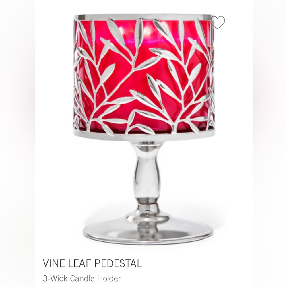 “Vine Leaf Pedestal“ 3-Wick Candle Holder shiny branches, Bath & Body Works, NWT